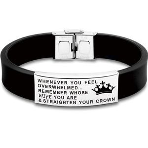 Wife Silicone & Metal Bracelet